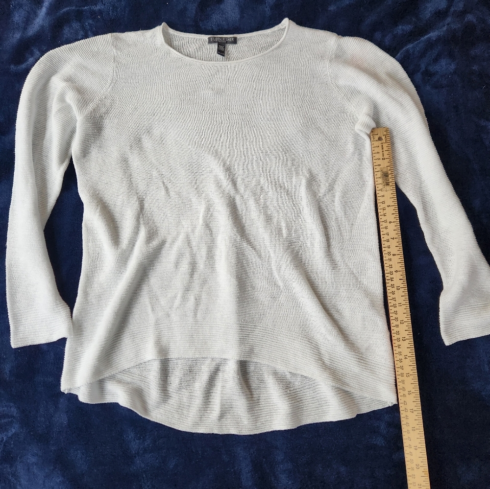 EILEEN Fisher Petite PP/PTP Size 2-4  Organic Linen Cotton Jersey Crew N…